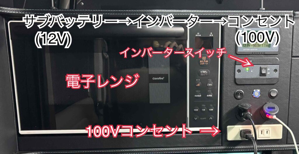 100V電源で使用する装備